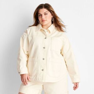 - Future Collective - Women's Denim Shacket - Future Collecti Cream XXL